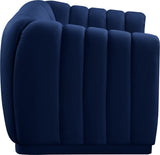 Dixie Velvet Loveseat: Elegant Contemporary Design with Deep Channel Tufting for Stylish Comfort