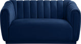 Dixie Velvet Loveseat: Elegant Contemporary Design with Deep Channel Tufting for Stylish Comfort