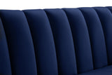 Dixie Velvet Loveseat: Elegant Contemporary Design with Deep Channel Tufting for Stylish Comfort