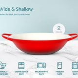 Kook Mini Wok Dishes 40 oz Cherry Red Set of 2