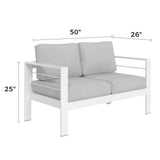 Outdoor Loveseat Aluminum Patio Furniture Sofa