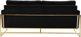 Mila Luxurious Contemporary Sofa with Gold Stainless Steel Frame and Comfortable Pillows for Relaxation