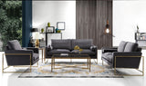 Mila Luxurious Contemporary Sofa with Gold Stainless Steel Frame and Comfortable Pillows for Relaxation