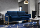 Mila Luxurious Contemporary Sofa with Gold Stainless Steel Frame and Comfortable Pillows for Relaxation