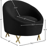 Serpentine Velvet Chair - Plush Contemporary Design with Gold Steel Legs for Chic Home Decor