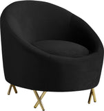 Serpentine Velvet Chair - Plush Contemporary Design with Gold Steel Legs for Chic Home Decor