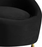 Serpentine Velvet Chair - Plush Contemporary Design with Gold Steel Legs for Chic Home Decor