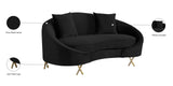 Serpentine Velvet Loveseat - Stylish Contemporary Design with Plush Comfort and Elegant Gold Legs