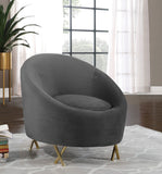 Serpentine Velvet Chair - Plush Contemporary Design with Gold Steel Legs for Chic Home Decor
