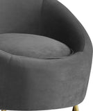 Serpentine Velvet Chair - Plush Contemporary Design with Gold Steel Legs for Chic Home Decor