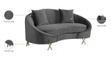 Serpentine Velvet Loveseat - Stylish Contemporary Design with Plush Comfort and Elegant Gold Legs