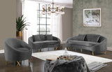 Serpentine Velvet Loveseat - Stylish Contemporary Design with Plush Comfort and Elegant Gold Legs