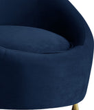 Serpentine Velvet Chair - Plush Contemporary Design with Gold Steel Legs for Chic Home Decor