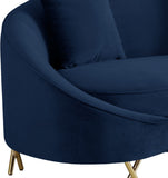 Serpentine Velvet Loveseat - Stylish Contemporary Design with Plush Comfort and Elegant Gold Legs