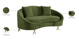 Serpentine Velvet Loveseat - Stylish Contemporary Design with Plush Comfort and Elegant Gold Legs