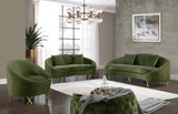 Serpentine Velvet Loveseat - Stylish Contemporary Design with Plush Comfort and Elegant Gold Legs