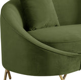 Serpentine Velvet Loveseat - Stylish Contemporary Design with Plush Comfort and Elegant Gold Legs