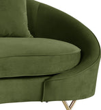 Serpentine Velvet Loveseat - Stylish Contemporary Design with Plush Comfort and Elegant Gold Legs