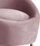 Serpentine Velvet Chair - Plush Contemporary Design with Gold Steel Legs for Chic Home Decor