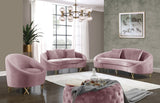 Serpentine Velvet Chair - Plush Contemporary Design with Gold Steel Legs for Chic Home Decor
