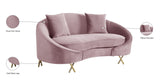 Serpentine Velvet Loveseat - Stylish Contemporary Design with Plush Comfort and Elegant Gold Legs
