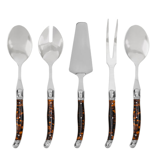 French Home 5-Piece Laguiole Tortoise Shell Hostess Set