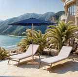 Fiji - Aluminum Patio Umbrella With Round Teak Base