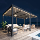 12'x20' Adjustable Louvered Pergola For Patio, Aluminum