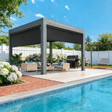 Solar Crank Outdoor Roller Shade with Teslin, No Cassette