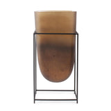 Bronze Euler Vase with Black Iron Stand- Tall