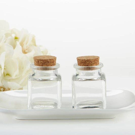 Petite Square Glass Favor Jars DIY Set of 18
