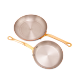 Mauviel M'Heritage M'200 B 2-Piece Frying Pan Set With Brass Handles