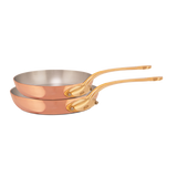 Mauviel M'Heritage M'200 B 2-Piece Frying Pan Set With Brass Handles
