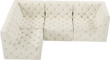 Tuft Soft Black Velvet Contemporary Modular Sectional with Deep Button Tufting for Any Space