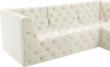 Tuft Soft Black Velvet Contemporary Modular Sectional with Deep Button Tufting for Any Space