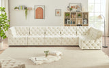Tuft Soft Black Velvet Contemporary Modular Sectional with Deep Button Tufting for Any Space