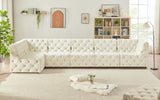 Tuft Soft Black Velvet Contemporary Modular Sectional with Deep Button Tufting for Any Space