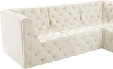 Tuft Soft Black Velvet Contemporary Modular Sectional with Deep Button Tufting for Any Space