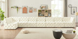 Tuft Soft Black Velvet Contemporary Modular Sectional with Deep Button Tufting for Any Space