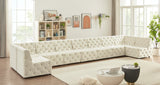 Tuft Soft Black Velvet Contemporary Modular Sectional with Deep Button Tufting for Any Space