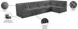 Tuft Velvet Modular Sectional Sofa - Deep Button Tufting, Soft Black Velvet, Infinite Configurations