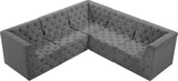 Tuft Velvet Modular Sectional Sofa - Deep Button Tufting, Soft Black Velvet, Infinite Configurations