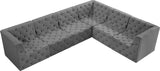 Tuft Velvet Modular Sectional Sofa - Deep Button Tufting, Soft Black Velvet, Infinite Configurations