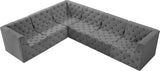 Tuft Velvet Modular Sectional Sofa - Deep Button Tufting, Soft Black Velvet, Infinite Configurations
