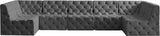 Tuft Velvet Modular Sectional Sofa - Deep Button Tufting, Soft Black Velvet, Infinite Configurations
