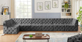 Tuft Velvet Modular Sectional Sofa - Deep Button Tufting, Soft Black Velvet, Infinite Configurations