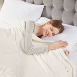 Heated Plush Electric Bedding Blanket, Ivory
