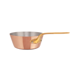 Mauviel M'Heritage M'200 B Splayed Saute Pan With Lid, Brass Handle, 3.6-Qt