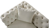 Aurora Contemporary Loveseat with Deep Button Tufting and Gold Stainless Steel Legs for Stylish Comfort