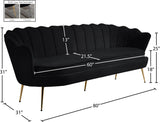 Gardenia Luxe Velvet Sofa with Glam Gold Chrome Legs and Deep Channel Tufting for Modern Elegance